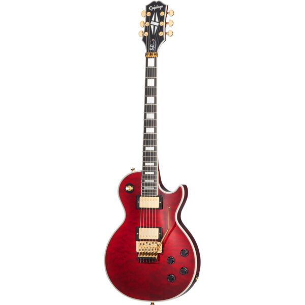 Epiphone Alex Lifeson Les Paul Custom Axcess Ruby a Coupe Simple Guitare electrique