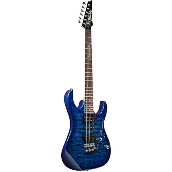 Ibanez GRX70QAL TBB Bleu transparent Guitare electrique Gaucher side3