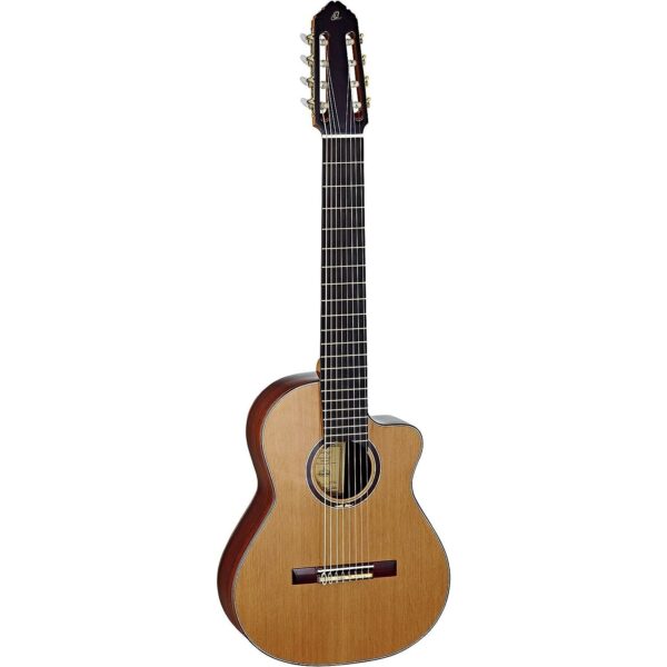 Ortega Serie Custom Master Selection Cedre Naturel Javier Reyes Signature JRSM RWC Guitare classique 8 cordes avec housse luxe