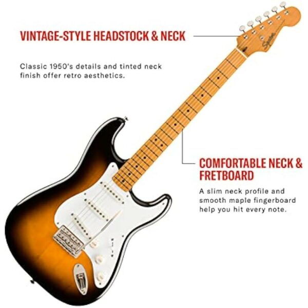 Squier by Fender Classic Vibe 50s Stratocaster Sunburst Guitare electrique side4