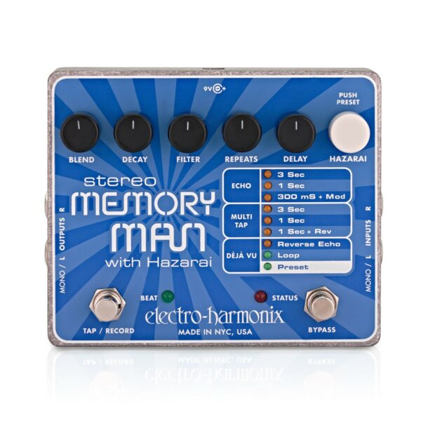 Electro Harmonix Stereo Memory Man W Hazarai Delay Looper Pedale De Delay