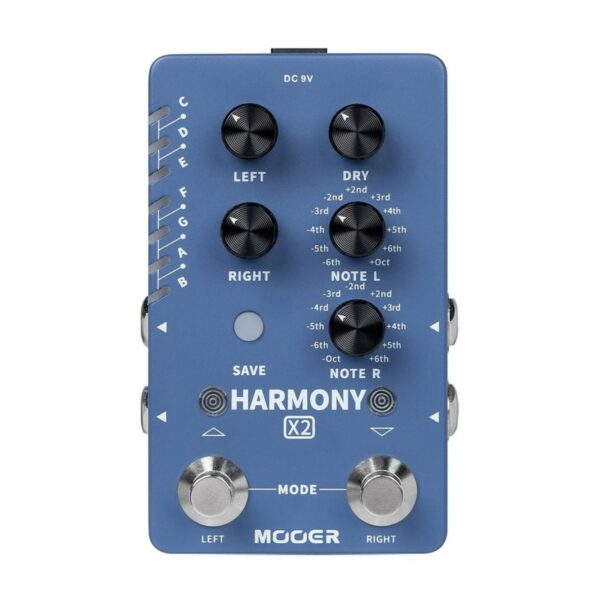 Mooer X2 Harmony Dual Channel Harmonizer Pedale D Octave