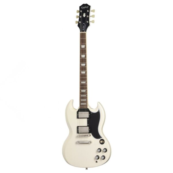 epiphone 1961 les paul sg standard aged classic white guitare electrique