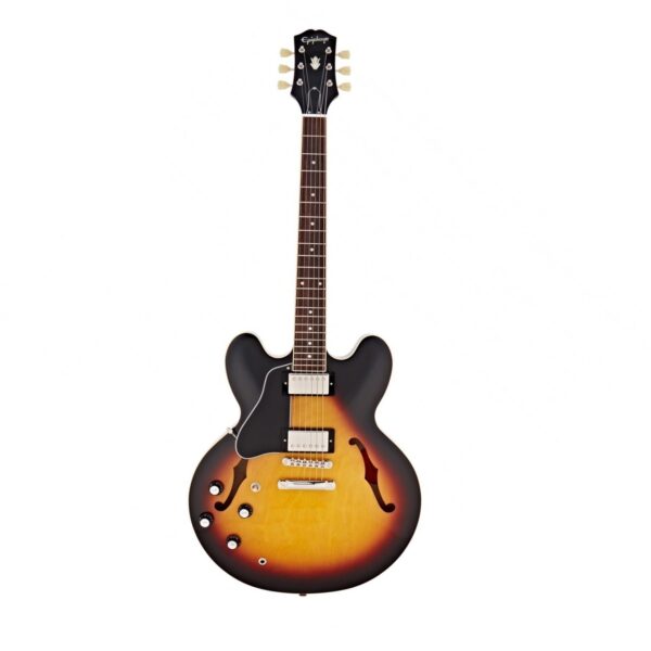 epiphone es 335 left handed vintage sunburst guitare electrique