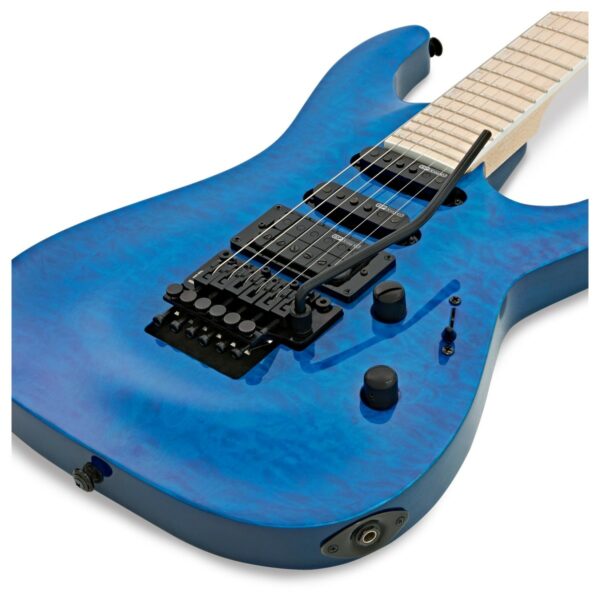 esp ltd mh 203qm see thru blue guitare electrique side2