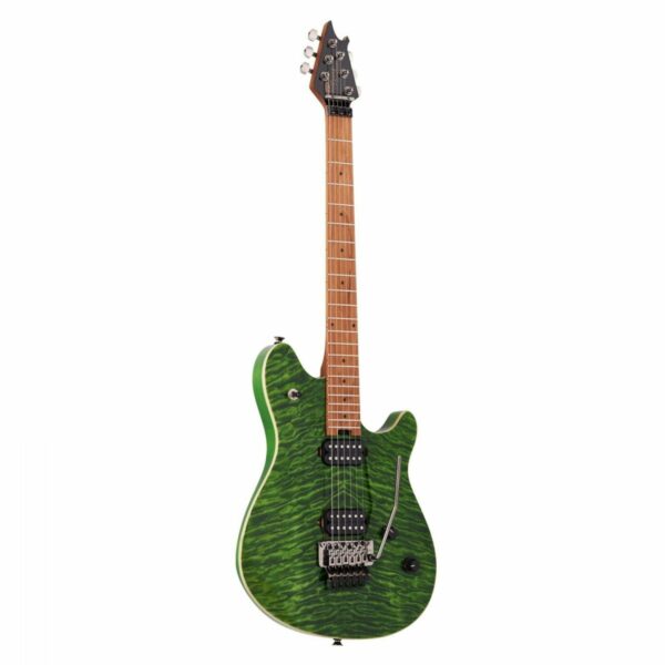evh wolfgang standard qm transparent green guitare electrique side2