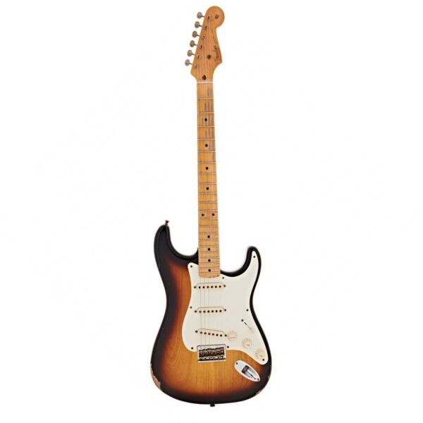 fender custom shop 55 stratocaster relic hardtail 2 tone sunburst guitare electrique