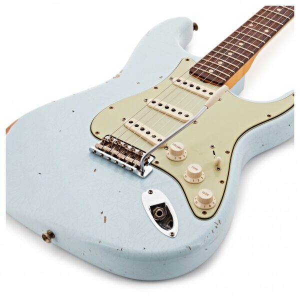 fender custom shop 62 strat relic sonic blue r133167 guitare electrique side2