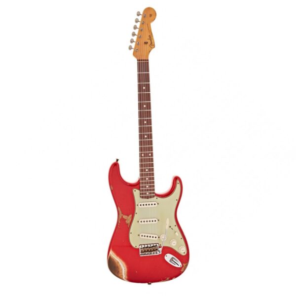 fender custom shop 62 stratocaster heavy relic rw candy apple red guitare electrique