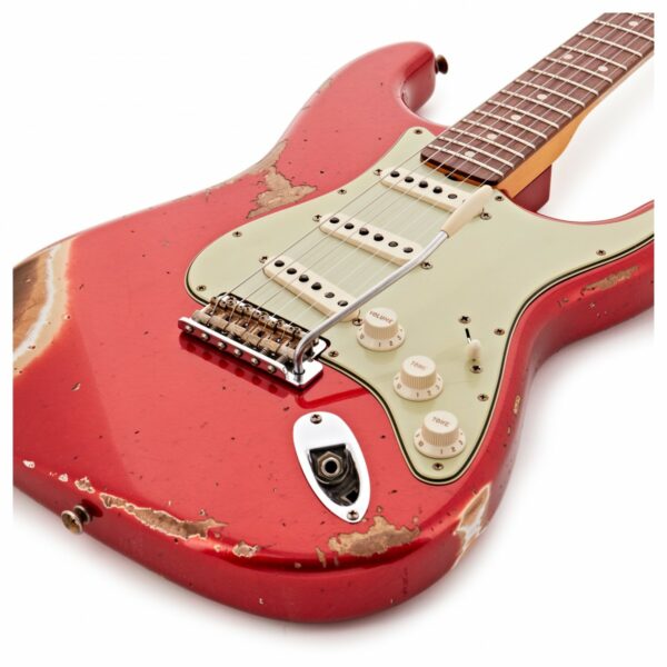 fender custom shop 62 stratocaster heavy relic rw candy apple red guitare electrique side2