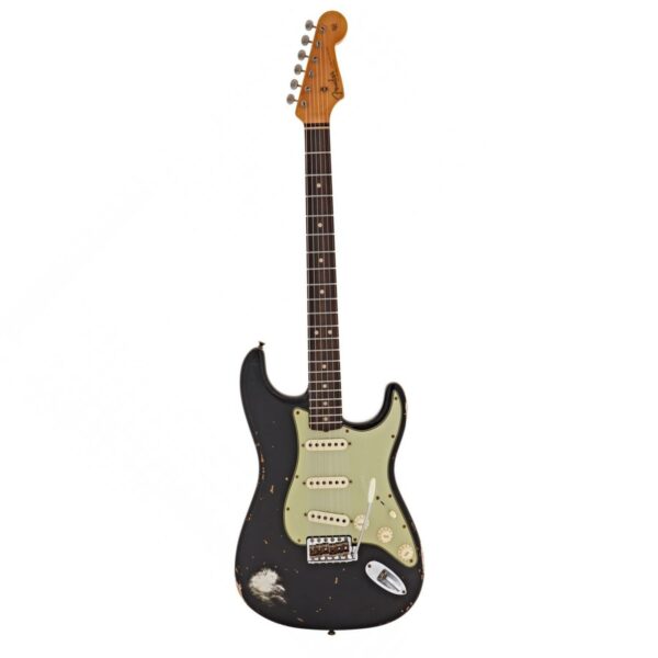 fender custom shop 63 stratocaster heavy relic aged black guitare electrique