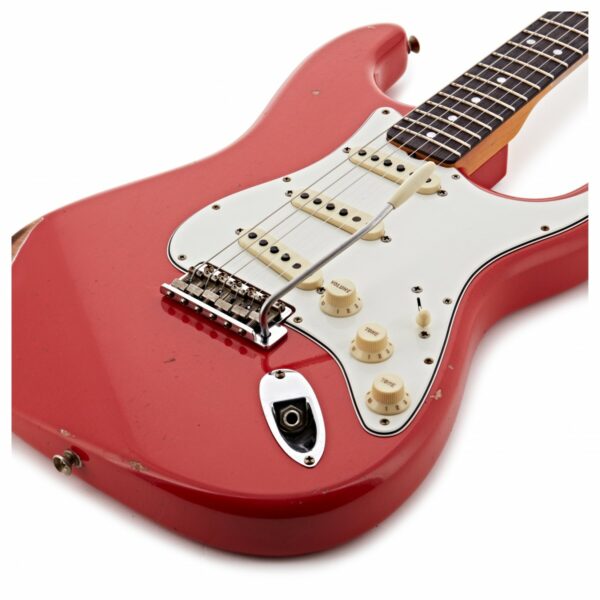 fender custom shop late 64 stratocaster relic aged fiesta red guitare electrique side2