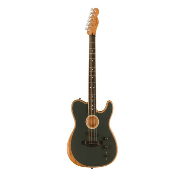 fender limited edition american acoustasonic telecaster chb tungsten guitare electrique