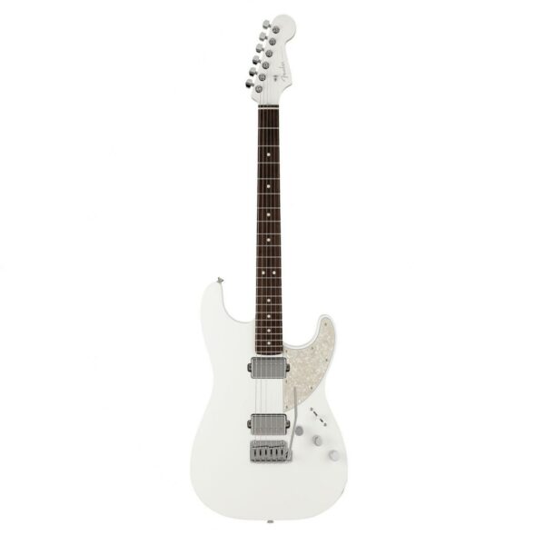 fender made in japan elemental stratocaster rw nimbus white guitare electrique