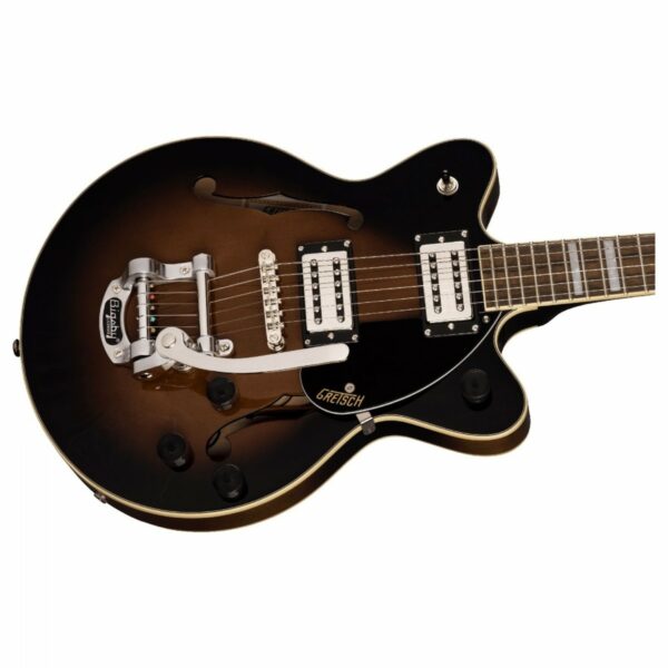 gretsch g2655t streamliner cb jr. double cut bigsby brownstone maple guitare electrique side3