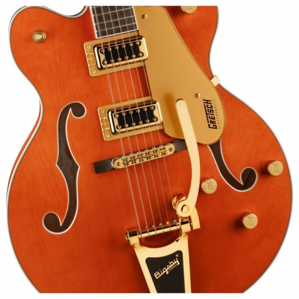 gretsch g5422tg electromatic double cut with bigsby orange stain guitare electrique side4