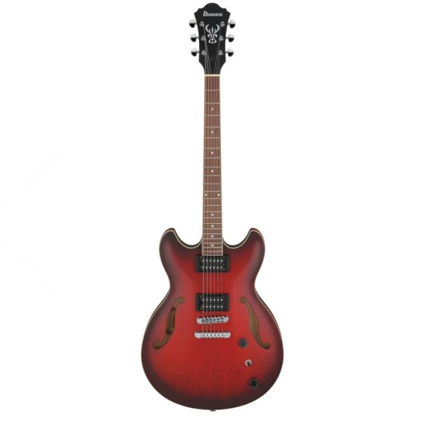 ibanez as53 semi hollowbody sunburst red flat guitare electrique