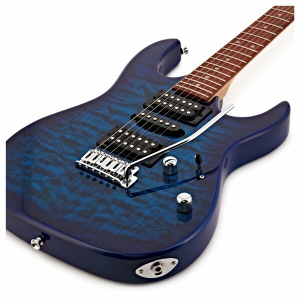 ibanez grx70qa gio transparent blue burst guitare electrique side2