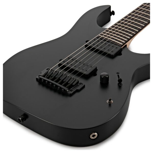 ibanez rgixl7 iron label 7 string black flat guitare electrique side3