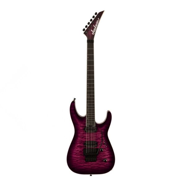 jackson pro plus series dinky dkaq transparent purple burst guitare electrique