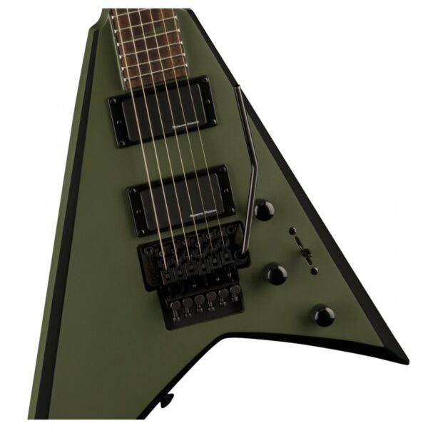 jackson x series rhoads rrx24 matte army drab with black bevels guitare electrique side4