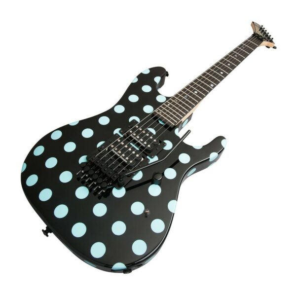kramer nightswan black w blue polka dots guitare electrique side3