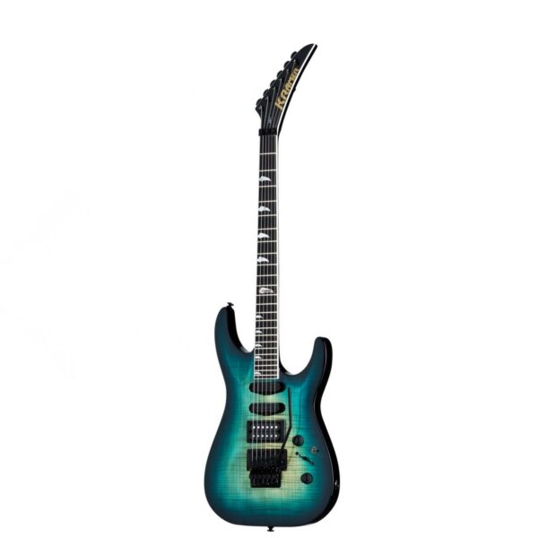 kramer sm 1 figured carribean blue perimeter guitare electrique