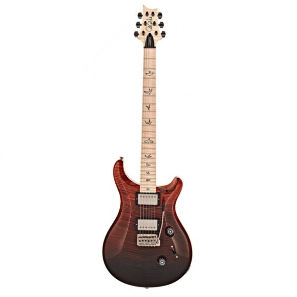 prs custom 24 wood library 10 top red grey black fade 0314873 guitare electrique