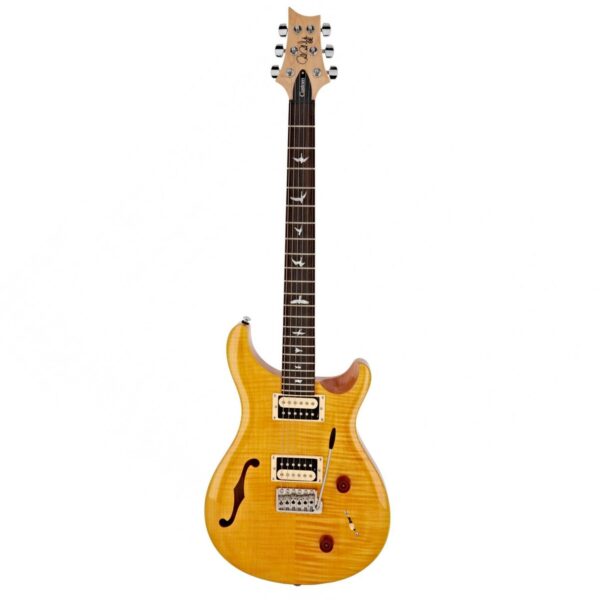 prs se custom 22 semi hollow santana yellow guitare electrique
