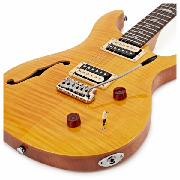 prs se custom 22 semi hollow santana yellow guitare electrique side2