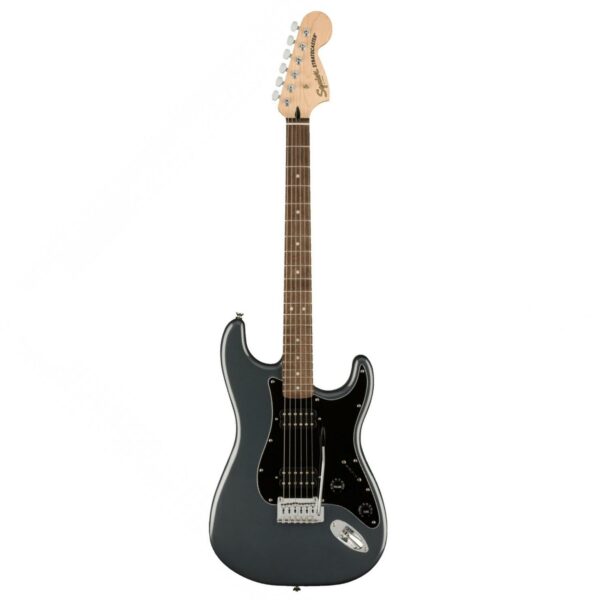 squier affinity stratocaster hh lrl charcoal frost metallic guitare electrique