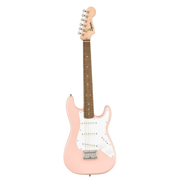 squier mini stratocaster 3 4 size shell pink guitare electrique