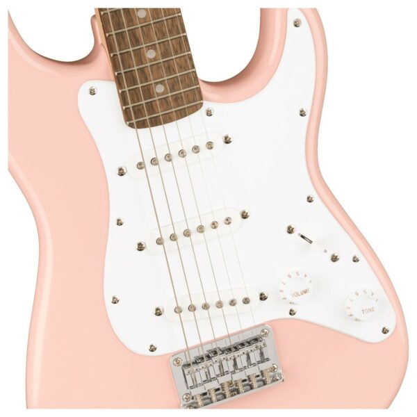 squier mini stratocaster 3 4 size shell pink guitare electrique side4