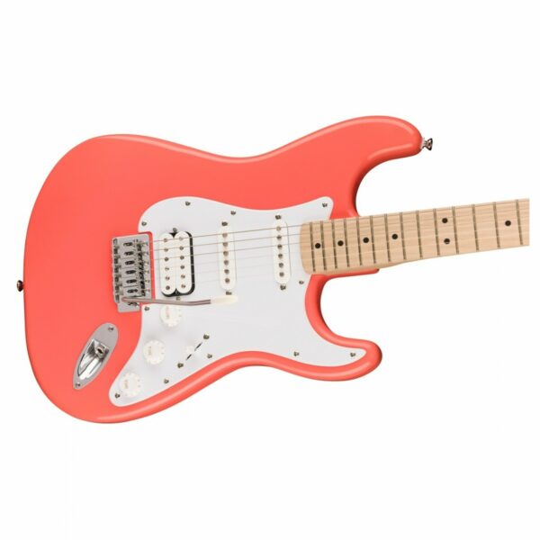 squier sonic stratocaster hss mn tahitian coral guitare electrique side3