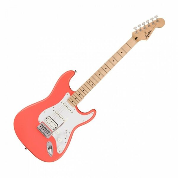 squier sonic stratocaster hss tahiti coral w gig bag accesory pack guitare electrique side2