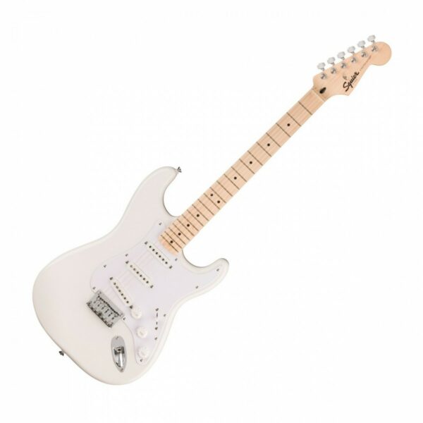 squier sonic stratocaster ht arctic white w gig bag accesory pack guitare electrique side3
