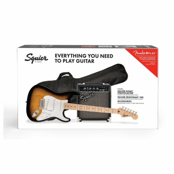 squier sonic stratocaster pack 2 color sunburst guitare electrique side3