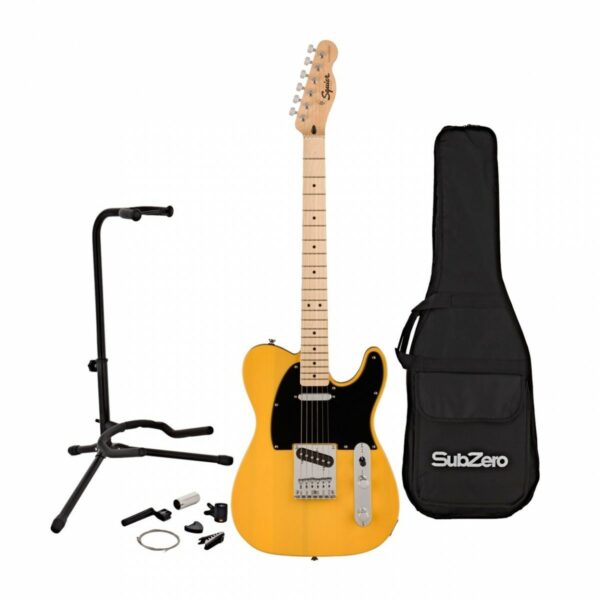 squier sonic telecaster butterscotch blonde w gig bag accesory pack guitare electrique